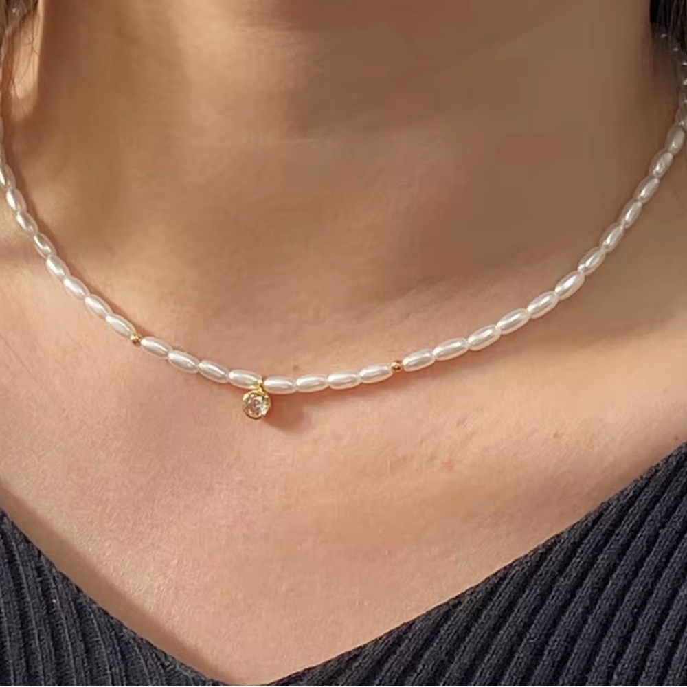 Delicate White Pearl Necklace